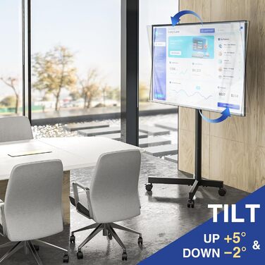 Підставка для телевізора RFIVER на колесах, мобільна, для плазмових/LCD/LED телевізорів 23-65 дюймів, висотою регулюється, підтримує VESA 400x400, до 40 кг