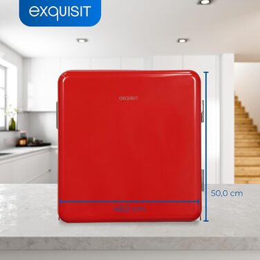 Exquisit Mini Холодильник CKB45-0-031F білий | Компактний холодильник 47 л | Холодильник для готелю | Холодильник без морозильної камери | Ретро холодильник Exquisit білий