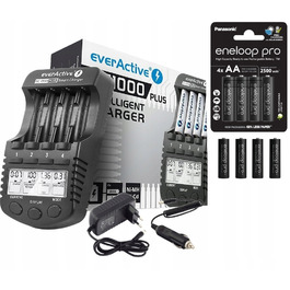 Зарядний пристрій для акумуляторів AA/AAA + 4 акумулятори Eneloop Pro 2500