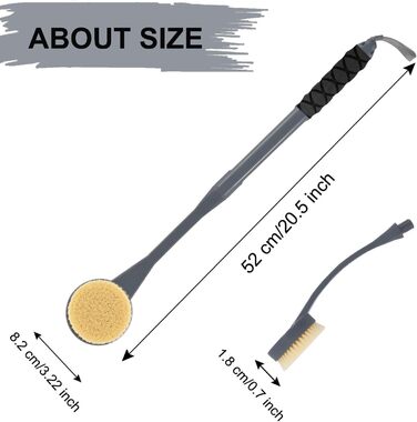 Скребок для спини у душ, 51,8 см, щітка для тіла з довгою ручкою, скребок для спини, скребок для чоловіків