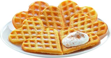 Tefal Double Heart Waffle Maker WM311D | Stepless temperature control for desired browning | Non-stick plates | Batter-catching device | 1200W | ‎37 x 11.4 x 28.5 cm Double Heart Waffle Iron
