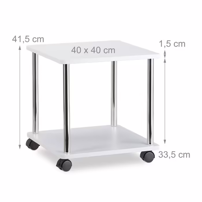 Relaxdays Rolling Bedside Table with 2 Tiers