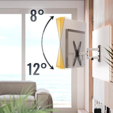 Кріплення для телевізора RICOO S3222: поворотне, нахильне, для телевізорів 30-55 дюймів, VESA 200x200, до 30 кг, сумісне з OLED та Curved екранами