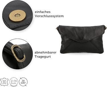 Сумка через плече Gusti Leder Karisma - вінтажна шкіряна сумка-листування, чорна. Стильна та компактна з магнітним закриттям, регульований ремінець.