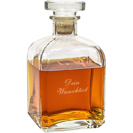 Elegant Whiskey Decanter with Engraving | Custom Text | Personalized Whiskey Decanter | 700ml | Dishwasher-Safe Engraving | Spirits Decanter for Vodka, Wine, Gin, Rum, Bourbon, Grappa | Gifts for Men