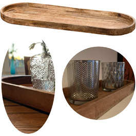 XL Decorative Tray Mango Wood 72cm Serving Tray Wood Tray Fruit Bowl