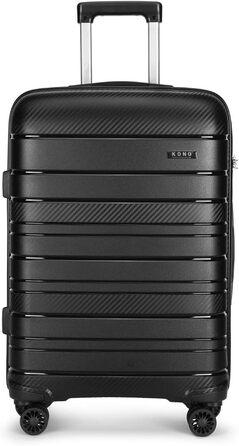 Валіза KONO Zwillingsrollen з TSA-замком, ручний багаж, білий (чорний), 35.6 см
