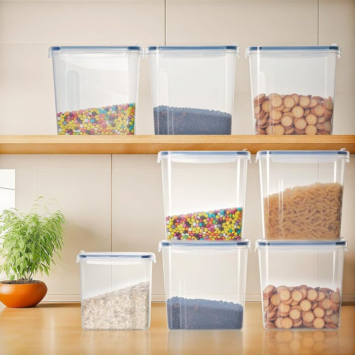Набір контейнерів для зберігання Romon (4 шт, 2.5L) з кришкою, BPA-free, для кухні, з етикетками