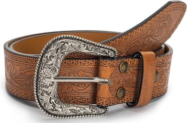 Жіночий/Чоловічий Ремінь Cowboy Стиль з Регульованою Пряжкою INOGIH - Ремінь з Вигравіюванням для Джинсів, Штанів, Суконь (30'-39')