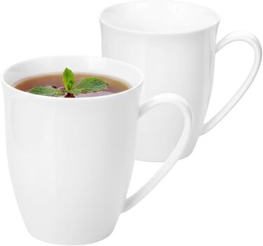 Набір чашок Wilmax для чаю та кави, 2 шт., 630 мл, порцеляна, білі