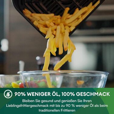 Аерофритюрниця CHEFREE 5 л для сім'ї, 6-в-1, багатофункціональна, з оглядовим вікном, до 200°C, 1500 Вт, чорна, модель AFW01