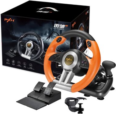 PXN V3II Racing Wheel - Ігрове кермо для PS3/PS4, Xbox, Nintendo Switch та PC, рожеве