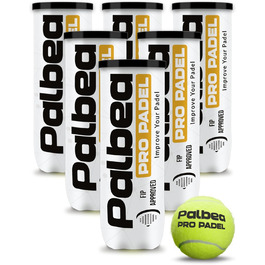 Palbea PRO Padel: Якісні м'ячі для падел-тенісу - FIP сертифіковані, HV Filz, Преміум якість. Ідеальні для тренувань та турнірів. 1 картон x 6/12/24 туби
