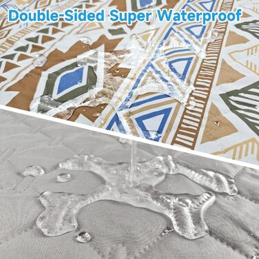 Двостороння водонепроникна ковдра для собак, чохол на ліжко для собак у стилі бохо, ковдра для домашніх тварин, захист дивану/крісла для цуценят, котів, дітей, пральна машина, зворотна сторона (Бежевий медальйон, 178 x 76 см)