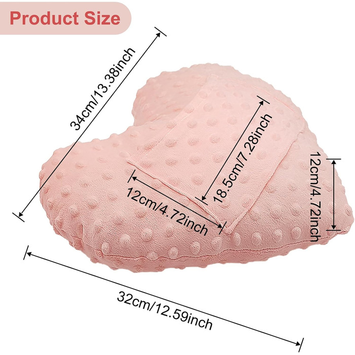 LYMOI Heart Surgery Pillow for Open Heart Surgery, Post-Heart Surgery Heart Pillow, Chest Pillow After Heart Surgery with Pocket, Heart Surgery Recovery Gifts for Patients Minky Dot (Pink)