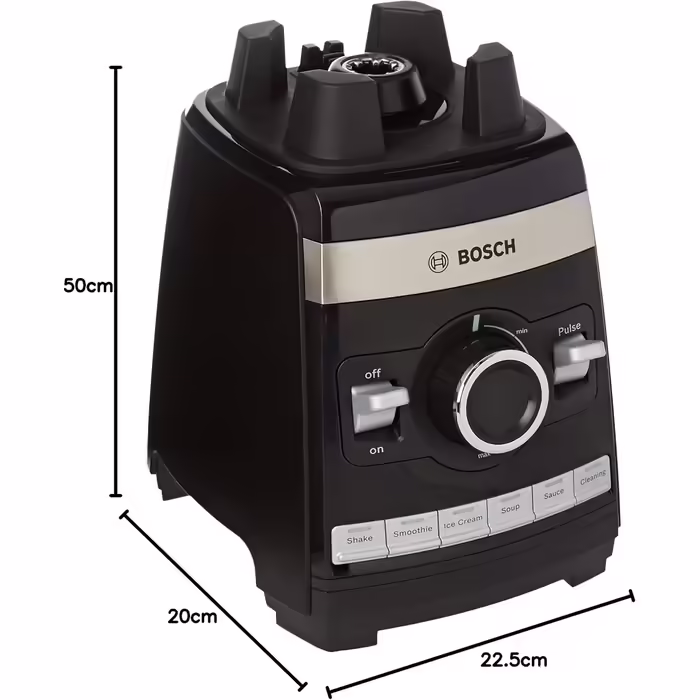 Блендер стаціонарний Bosch VitaBoost MMBH6P6B, 1600 Вт, 2,5 л Tritan, 6 лез з нержавіючої сталі, 6 автоматичних програм, BPA-free, чорний, для смузі та супів