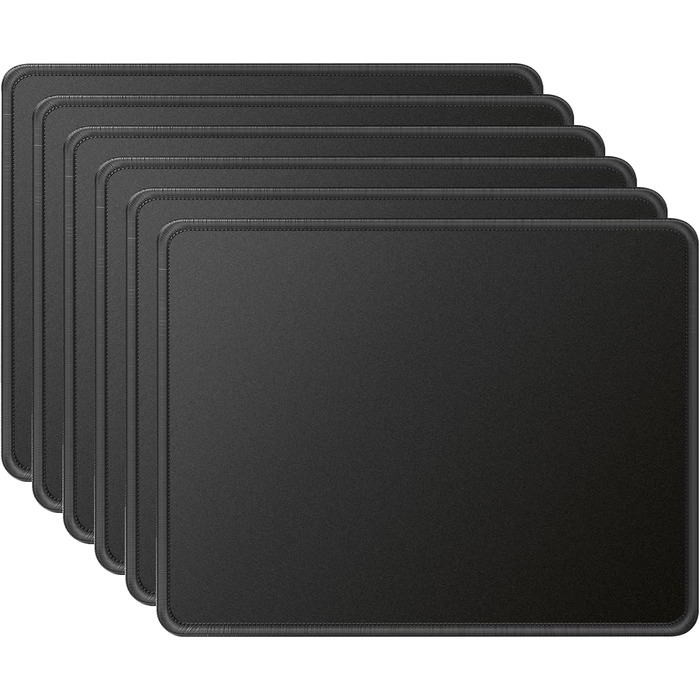 KTRIO Комплект килимків для миші 3 шт. (275x215 мм, чорний) з антиковзаючою основою та прошитими краями