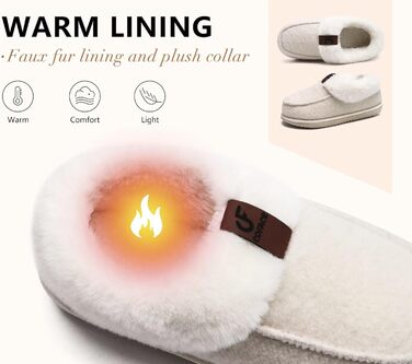 COFACE жіночі домашні тапочки з пом'якшувачем, закриті, зимові, теплі, пухнасті, з фетру, з підкладкою з хутра, нековзні, для дому, фетрові тапочки, розмір 39 EU, бежеві