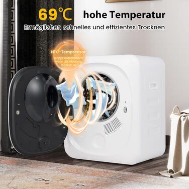 Електрична сушилка для білизни GOPLUS, 800W, 5KG, 5 режимів сушіння, захист від перегріву, механічна, для дому