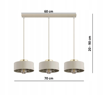 Підвісна люстра Elko-Lighting Spring Ecru, 3 точки освітлення, цоколь E27