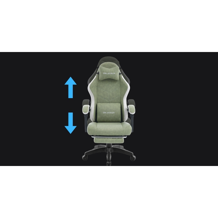 Ігрове крісло Delagear G 325, зелене, оббивка з тканини