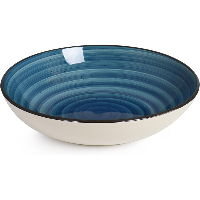 Elama Gia Столовий сервіс з кераміки, круглий, темно-синій, 24 елементи