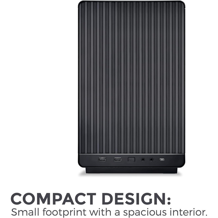 Корпус Lian Li DAN Cases A3 Wood Edition для ПК Micro-ATX з темперованим склом та дерев'яними вставками з горіха (чорний, сітчатий)