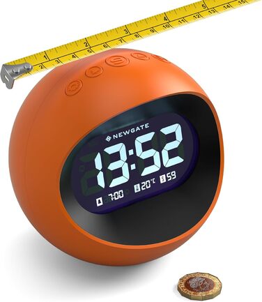 NEWGATE® Digital Centre of the Earth Alarm Clock (Orange with Black LCD Display)