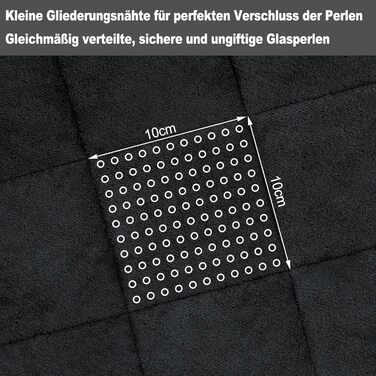 WOLTU Вага ковдра, терапевтична ковдра для дорослих, двостороння вага ковдра з скляними кульками, антистрес, м'яка, з фланелі та шерпи, 9 кг, 150 x 200 см, чорна
