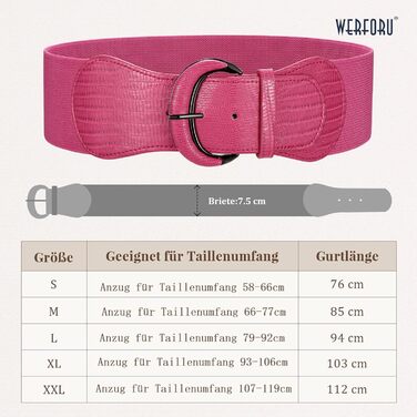 Жіночий широкий еластичний ремінь WERFORU для суконь та костюмів (94-107 см, рожевий)