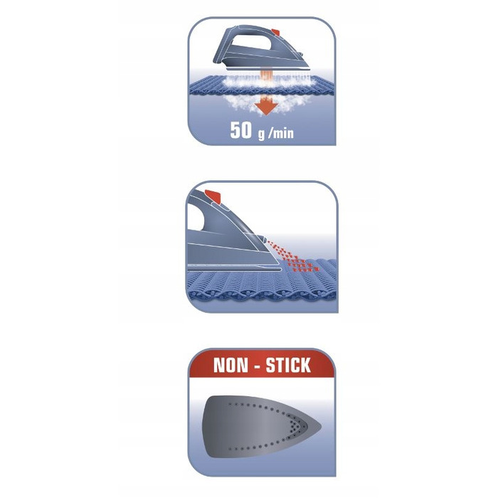 Парова праска Tefal Virtuo FV1713 2000 Вт, AntiDrip, паровий удар 90 г/хв, постійна подача пари 24 г/хв