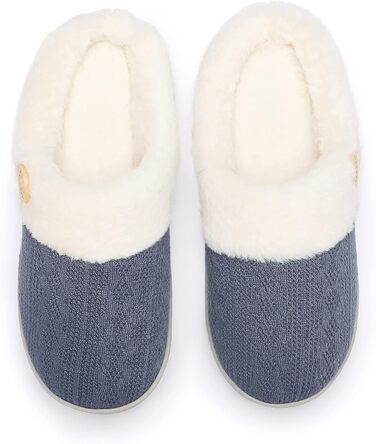 Чантому: жіночі домашні тапочки з меморі-піною, плюшеві, теплі, антиковзні, для дому та вулиці, розмір 40/41 EU, темно-синій