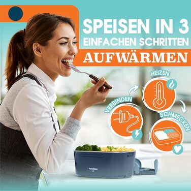 Electric Lunch Box 80W Food Container, Warm Lunch, 1.5L Food Warmer Box 3-in-1 Electric Lunch Box 12V/24V/220V, Portable Food Heater for Work, Car, Truck