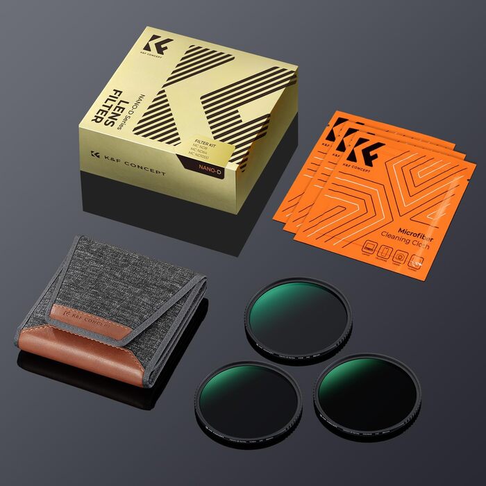 Фільтри нейтральної сірої нейтральності K&F Concept Nano D-Serie для об'єктивів 49mm (ND8+ND64+ND1000)
