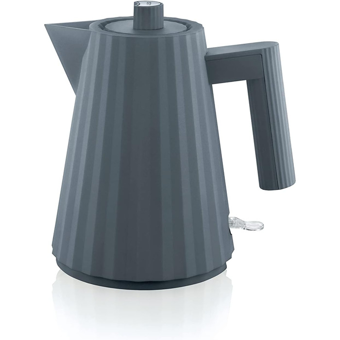 Alessi Plissé Electric Kettle - 1.0L, 2400W, Gray - Thermoplastic Resin, European Plug