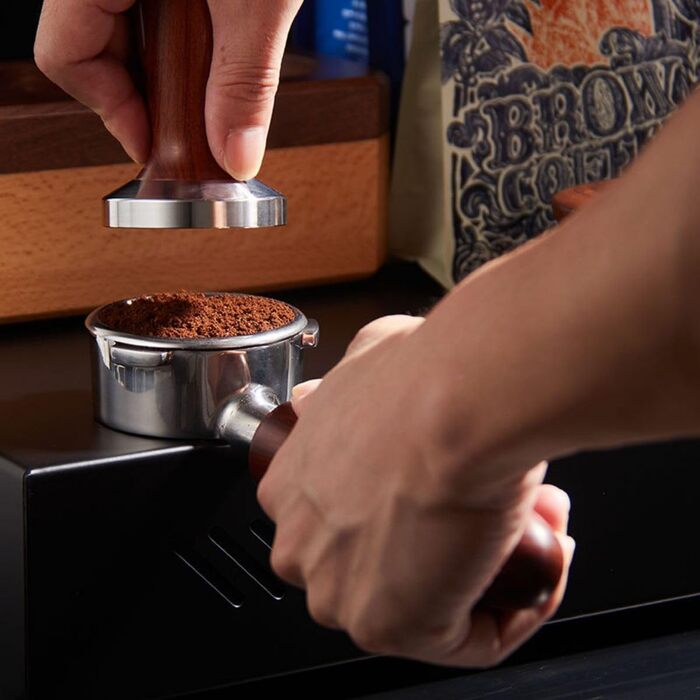 Бездонний портафільтр 54мм з Puck Screen для еспресо-машин Sage/Breville Barista 870/878/880, з фільтром для кавового піка, ручка з кислого дерева та нержавіючої сталі, 3-вушковий