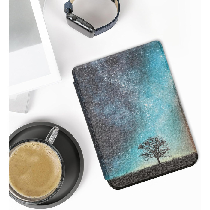 Чохол-книжка kwmobile для Kobo Clara 2E / Tolino Shine 4 - з єгипетськими ієрогліфами, золото-чорний (жовтий, помаранчевий, червоний)