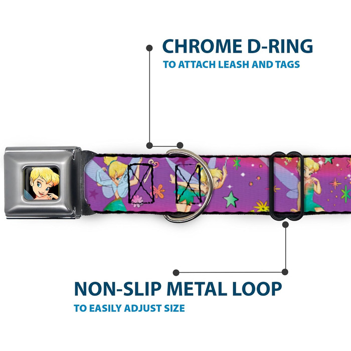 Нашийник для собак з кріпленням для безпеки в авто, фіолетовий, 9-15 дюймів, ширина 2.5 см