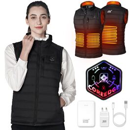 Обогревна жилетка для жінок з Powerbank, USB акумуляторна терможилетка, 3 режими температури, 4 зони обігріву, XL, чорний