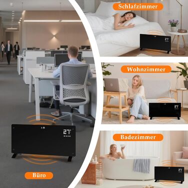 Електричний конвектор Citybee 2500W з термостатом, пульт, таймер, захист від перегріву, 2 роки гарантії