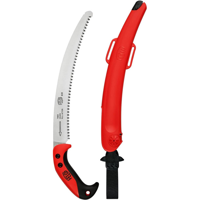 FELCO 630 Pruner (curved pruning saw, 33 cm blade, 120 mm cutting diameter, 495 mm length, tree saw including case)