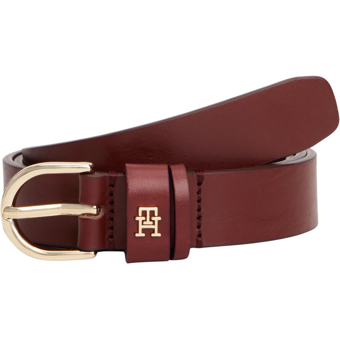 Жіночий шкіряний ремінь Tommy Hilfiger Essential Effortless 2.5, фіолетовий (Deep Rouge)