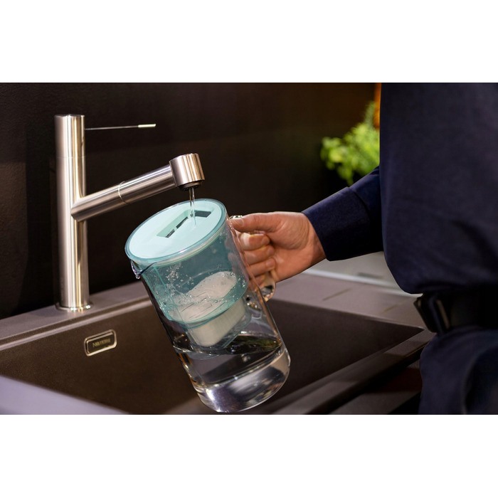 Скляний фільтр-кувшин Wessper D2 BOROSILICATE 3л, м'ятний + 7 фільтрів