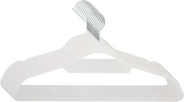 Набір вешалок для одягу SVITA (10 шт.) - вешалки для костюмів, антиковзаючі, з оксамиту, білі