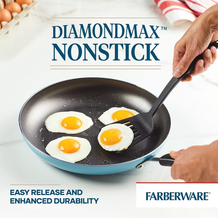 Набір кухонного посуду Farberware Cookstart DiamondMax: 15 предметів (каструлі, сковорідки, форма для випічки, аксесуари), антипригарне покриття, миється в посудомийній машині
