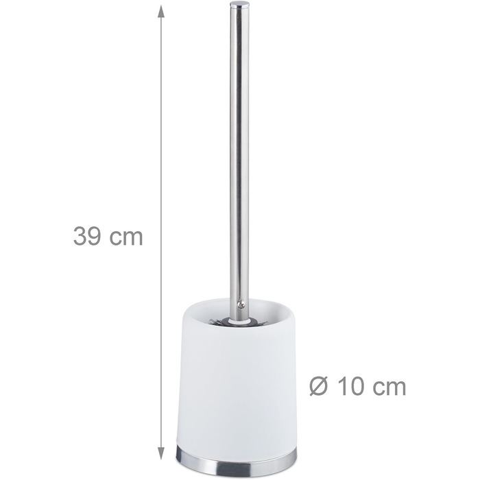 Набір з 3 туалетних щіток Relaxdays з тримачем, знімний наконечник, Ø 7 см, білий