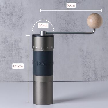 KINGrinder K6: Ручна кавомолка з 200 налаштуваннями помелу для Aeropress, French Press, Drip, Espresso, об'єм 25-35г