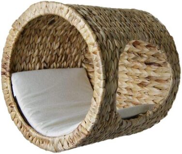 Lycce Luxurious Cat Wall Cave Alba from Water Hyacinth, 32x28x32cm, including a cushion - Space-saving & Decorative