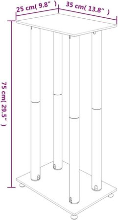 Підставка для колонок vidaXL, 2 шт., з 4 ніжками, антиковзаючі, скло (срібло)
