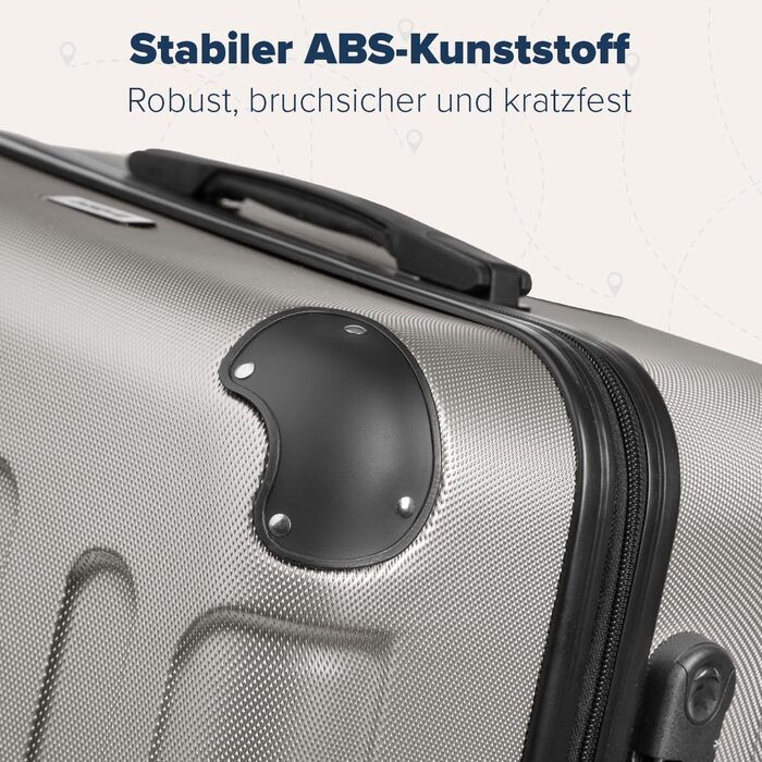 Чемодан ручної поклажі TRVLMORE 54x36x20 см - валіза на колесах, ручний чемодан, валіза з жорстким корпусом, легкий ручний чемодан, валіза на колесах